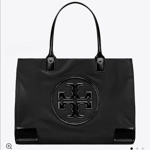 Tory Burch Large Black Ella Tote, Brand New